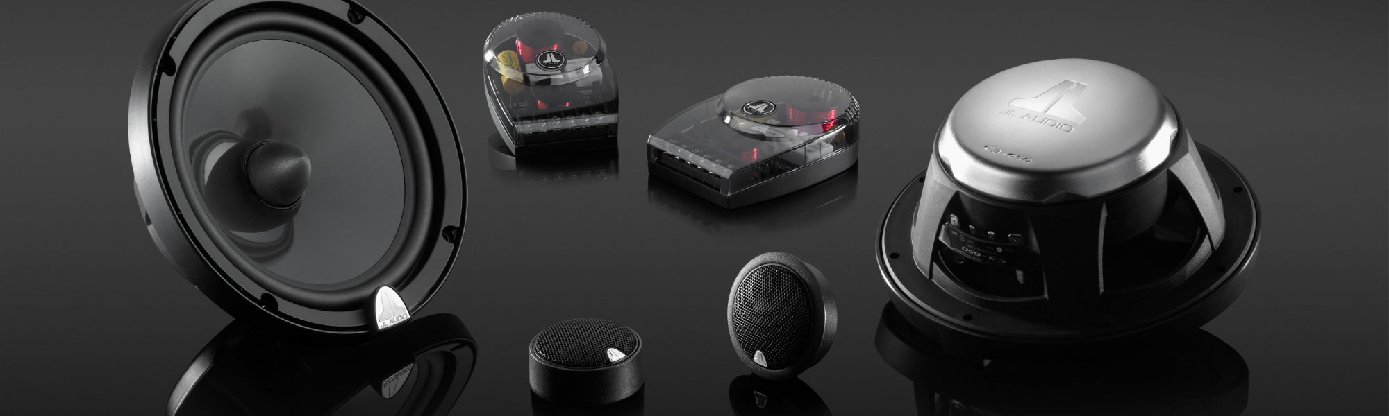 Aftermarket Car-Stereo and Marine-Grade Component Speaker-Systems and Convertible Component-Drivers.