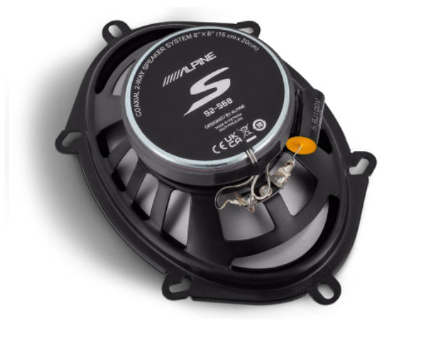 Alpine S2-S68 : 6x8" 75W RMS Coaxial Speakers, back side.