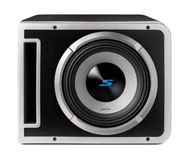 Alpine S2-SB10V : 10" Passive Loaded Subwoofer Enclosure, front side.