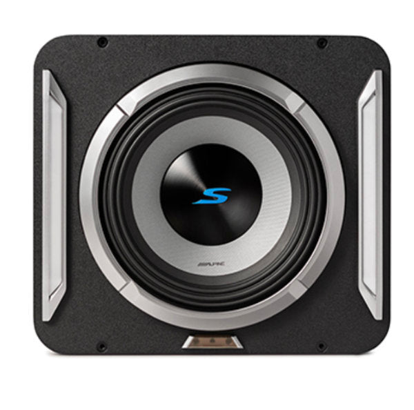 Alpine S2-SB10 : 10" Passive Loaded Subwoofer Enclosure, front view.