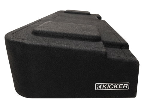 Kicker 51KGMDL7T122 : Dual 12" 1200W 2Ω Thin Subwoofer Enclosure, side view.