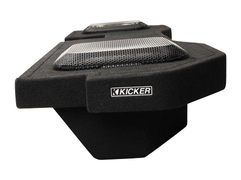 Kicker 51KRDL7T102 : Dual 10" 1000W 2Ω Thin Subwoofer Enclosure, side view.