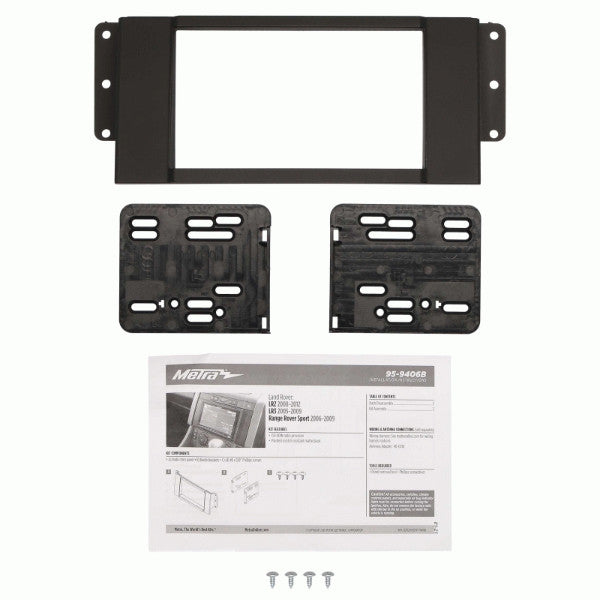 Metra 95-9406B : DDIN Radio Replacement Dash Kit contents.