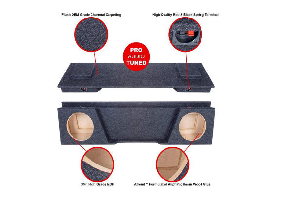 A-Trend A142-10CP : Dual 10" Sealed Sub Box, 2007-2014 Silverado Sierra Extended Cab, specs.