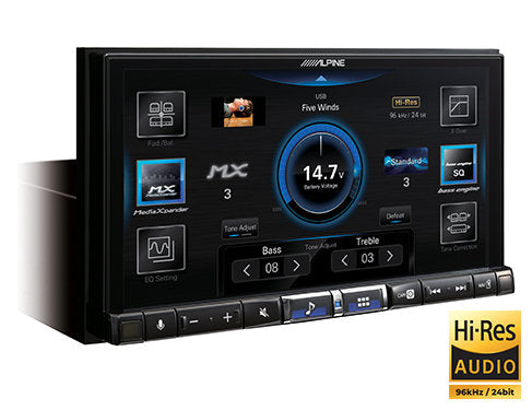 Alpine iLX-507 : 6.95" DDIN Size Head Unit - Mechless BT WiFi HD-Radio iDatalink