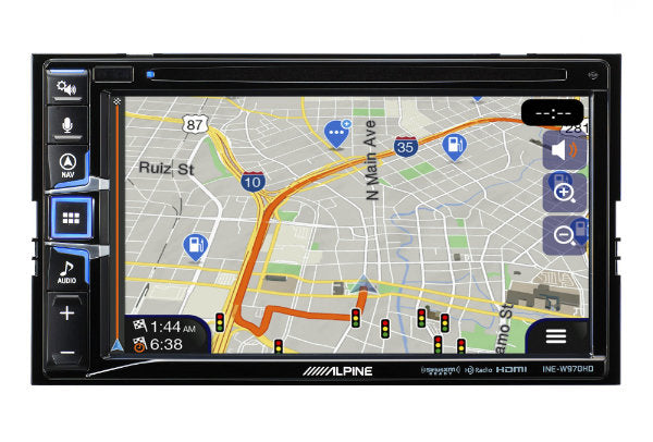 Alpine INE-W970HD : 6.5" DDIN Bluetooth Navigation CD/DVD Head Unit, navigation screen.