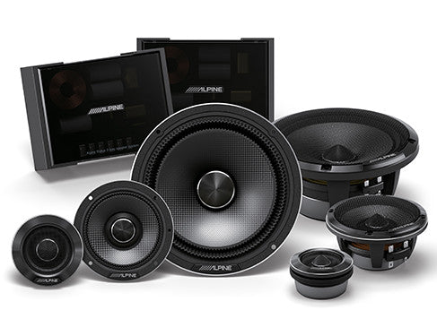 Alpine HDZ-653S : 6.5" 3-Way Slim-Fit Component Door Speakers, 100W RMS