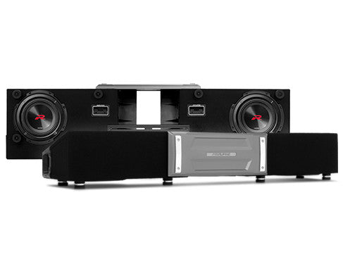 Alpine R2-DB8V-TRK : Dual 8" Loaded Under Seat Subwoofer Enclosure with Amp Space, 750W @ 2Ω Jeep and other Pickups