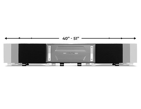 Alpine R2-DB8V-TRK : Dual 8" Loaded Under Seat Subwoofer Enclosure with Amp Space, adjustable width makes room for amplifier space.