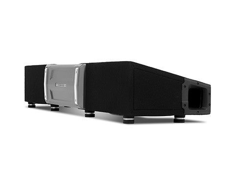 Alpine R2-DB8V-TRK : Dual 8" Loaded Under Seat Subwoofer Enclosure with Amp Space, side view.