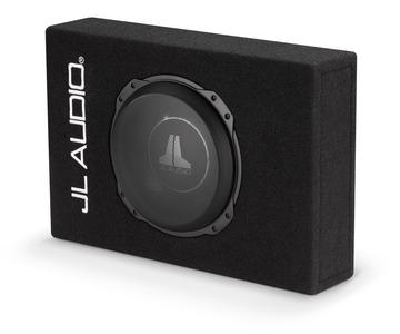 JL Audio CS110LG-TW3 : 10" Thin Subwoofer Enclosure - 400W RMS 2Ω, side view.