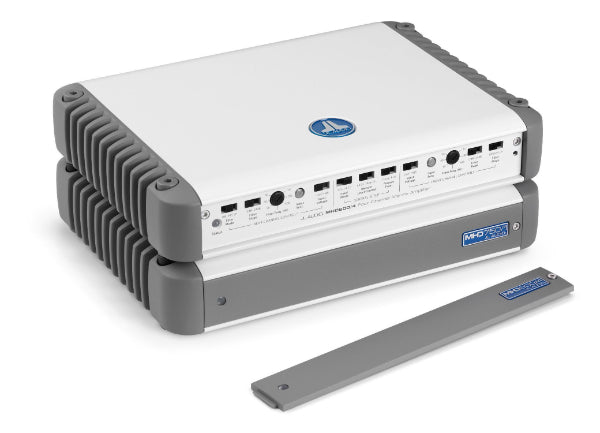 JL Audio MHD600/4 : 4ch Marine Amplifier, shown in stackable configuration.