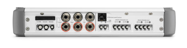 JL Audio MHD900/5 : 5ch Marine Amplifier, connections side.
