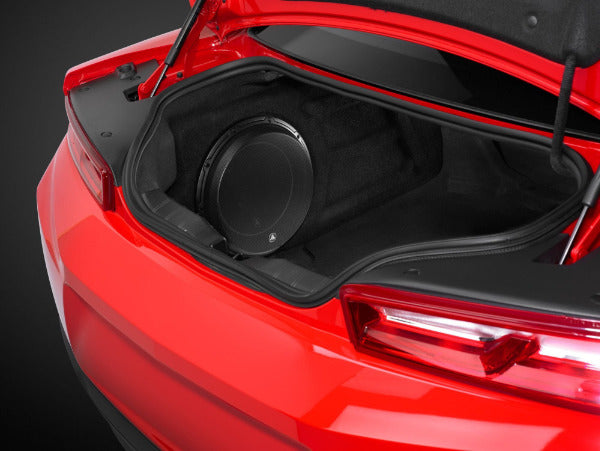JL Audio SB-GM-CAM6G/12W6v3 : 12" 600W 2Ω Subwoofer Enclosure, shown installed.