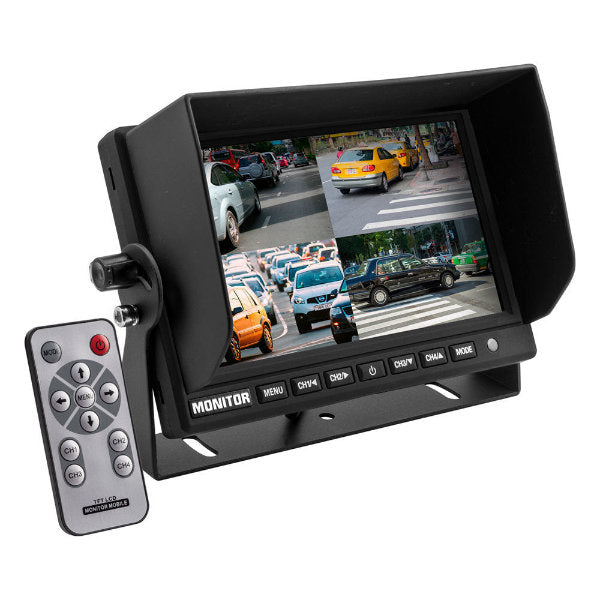 iBeam TE-7VS-4 : 7" 4ch Video Monitor, with hood and remote.