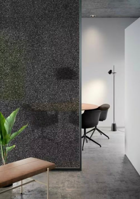 3M Terrazzo Black SH2BKTZ : Stone Style Window Film shown installed.