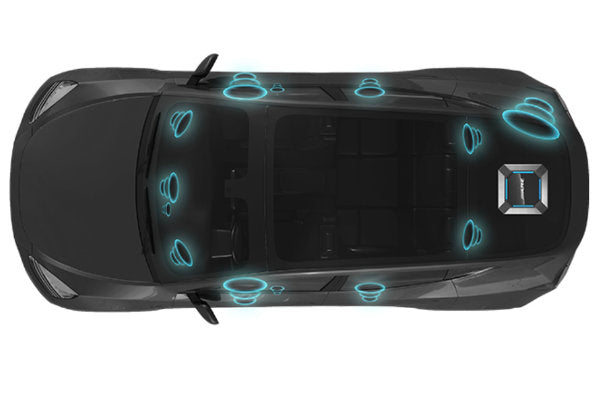 Alpine PSS-TSLA-22Y : 13-Channel Hi-Res Sound System Upgrade w/DSP, speaker diagram.