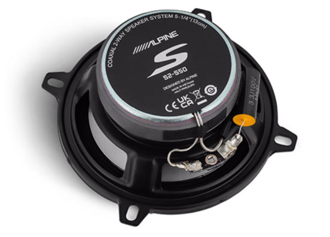 5.25" 80W RMS Coaxial Speakers, back side.