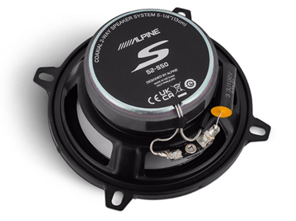 5.25" 80W RMS Coaxial Speakers, back side.