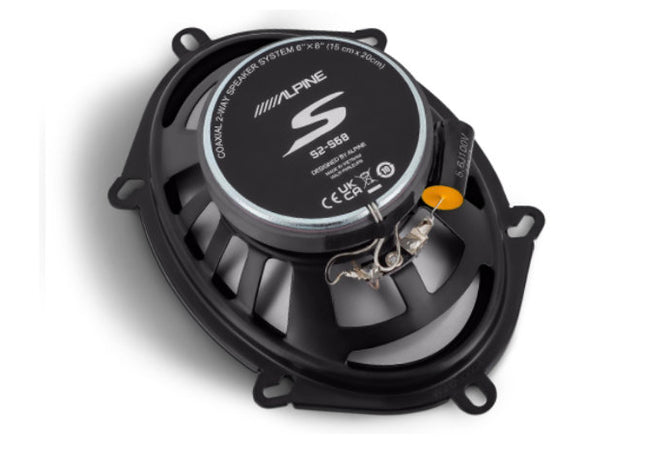 Alpine S2-S68 : 6x8" 75W RMS Coaxial Speakers, back side.