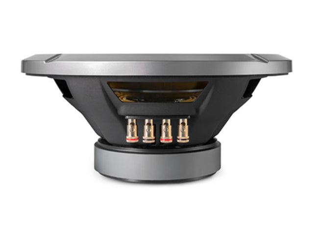 Alpine S2-W12D : 12" 600W Subwoofer, 2Ω or 4Ω DVC, side view.