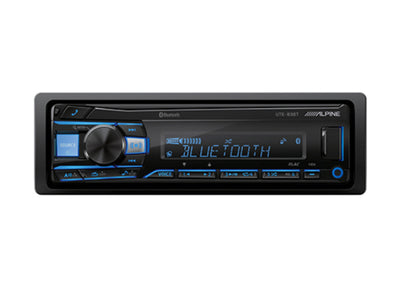Alpine UTE-83BT : DIN Size Mechless Bluetooth Head Unit, front view.