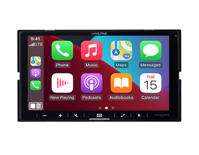 Alpine iLX-W670 : 7" DDIN Bluetooth Mechless Head Unit CarPlay screen.