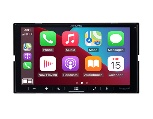 Alpine iLX-W670 : 7" DDIN Bluetooth Mechless Head Unit CarPlay screen.