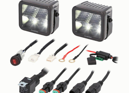 Heise HE-BCF32PK : 3" 4-LED Blackout Series Automotive Fog Light wiring contents.