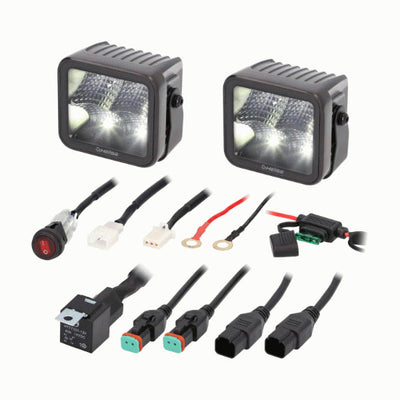 Heise HE-BCF32PK : 3" 4-LED Blackout Series Automotive Fog Light wiring contents.