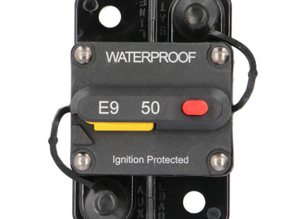 Install Bay Circuit Breakers : 50A Waterproof Circuit Breaker, top view.