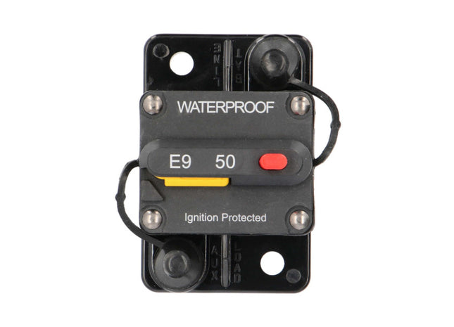 Install Bay Circuit Breakers : 50A Waterproof Circuit Breaker, top view.