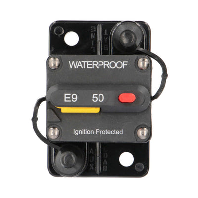 Install Bay Circuit Breakers : 50A Waterproof Circuit Breaker, top view.