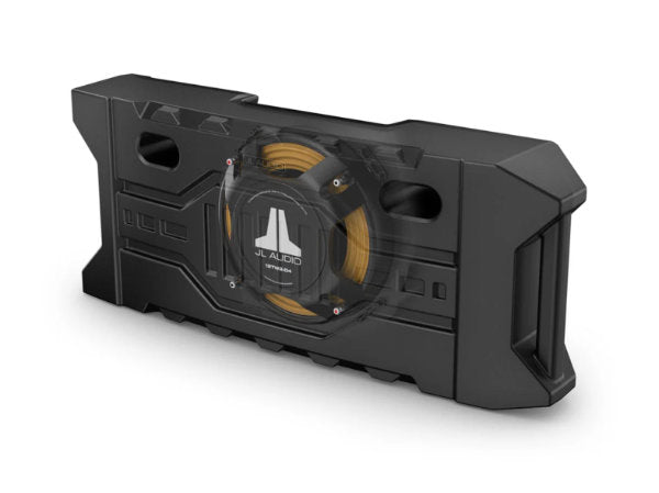 JL Audio SBX-J-JLTAILGT/12W3 : 12" 400W 2Ω Thin Subwoofer Enclosure, rear cutaway view.