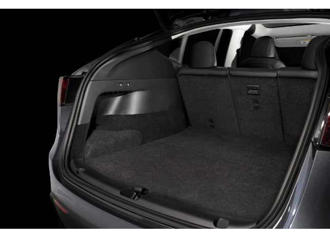JL Audio SB-TE-YG1/10TW1 : 10" 300W 2Ω Thin Subwoofer Enclosure, 2020-UP Tesla Model Y, shown installed.