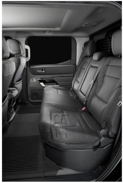 JL Audio SBX-T-TCMAX3G/12TW3 : 12" 400W 2Ω Thin Subwoofer Enclosure, shown installed under rear seat.