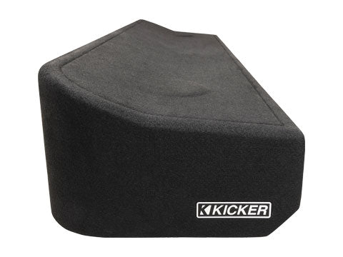 Kicker 51KFDL7T102 : Dual 10" 1000W 2Ω Thin Subwoofer Enclosure, side view.