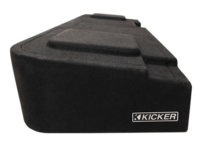 Kicker 51KGMDL7T122 : Dual 12" 1200W 2Ω Thin Subwoofer Enclosure, side view.