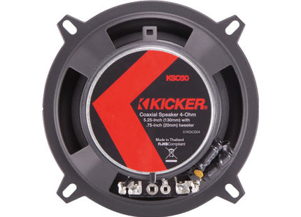Kicker 51KSC504 : 5.25" 75W RMS Coaxial Speakers, rear view.