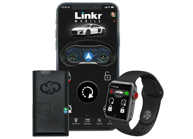 Omega LINKR-LT3 : Cellular GPS Tracking and add on Remote Start Controller, App Compatibility shown.