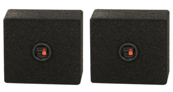 Q-Power SB6.5BL : 6.5" Rhino Lined Speaker Boxes, rear view.