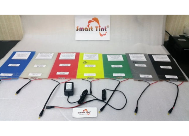 Smart Tint Smart Cling Self-Adhesive : Privacy Switchable Sun Control Window Film color selection.