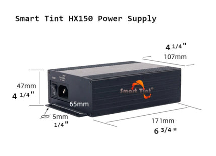Smart Tint HX150r : Dimmer Controlled Power Supply System, dimensions.