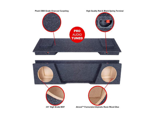 A-Trend A142-10CP : Dual 10" Sealed Sub Box, 2007-2014 Silverado Sierra Extended Cab, specs.