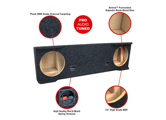 A-Trend A164-10CP : Dual 10" Sealed Sub Box, 2003-2007 Silverado Sierra Crew Cab, specs.