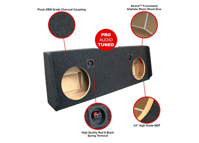 A-Trend A184-10CPA : Dual 10" Sealed Sub Box, 2014-2018 Silverado Sierra Crew Cab, specs.