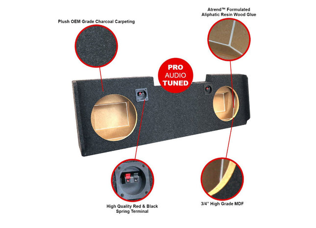 A-Trend A184-12CPA : Dual 12" Sealed Sub Box, 2014-2018 Silverado Sierra Crew Cab, specs.