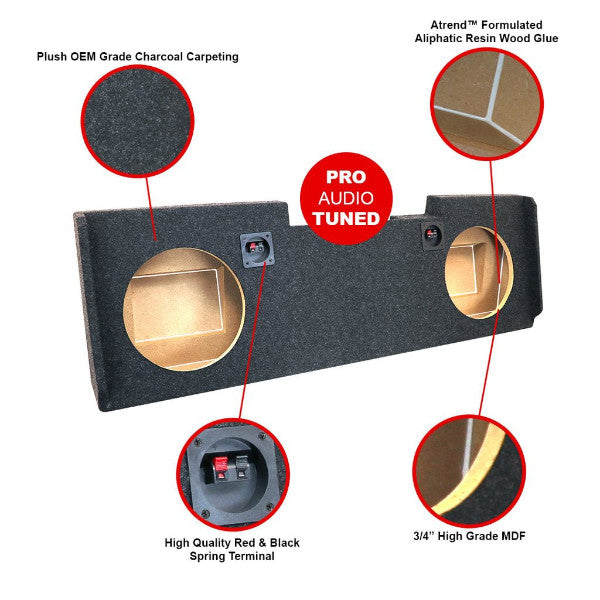 A-Trend A184-12CPA : Dual 12" Sealed Sub Box, 2014-2018 Silverado Sierra Crew Cab, specs.