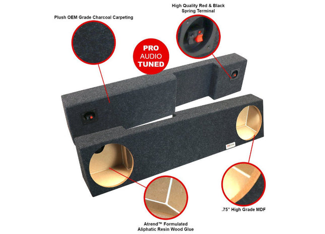 A-Trend A214-10CP : Dual 10" Sealed Sub Box for RAM Mega Cab 2006-2013, specs.