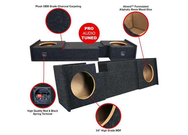 A-Trend A302-12CP : Dual 12" Sealed Sub Box for Ford F-150 Super Cab 2000-2003, specs.